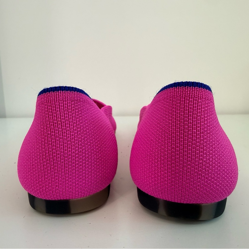 Rothy's ‘The Point’ Limited Edition Bright Pink Pointed Toe Flats - Picture 4 of 8